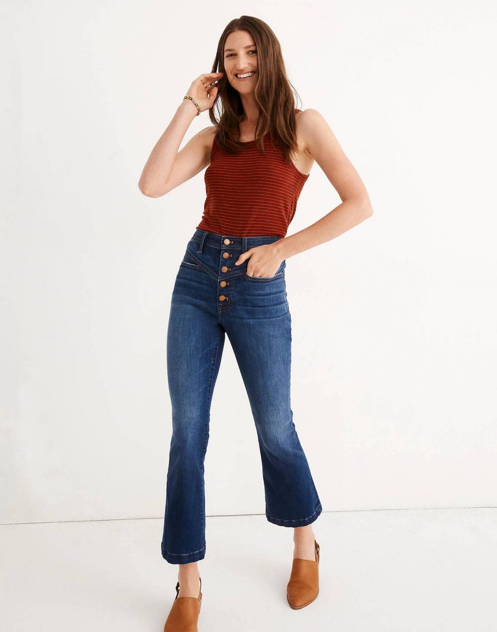 Madewell Cali Demi-Boot Jeans in Brookhaven Wash: Pieced Yoke Edition